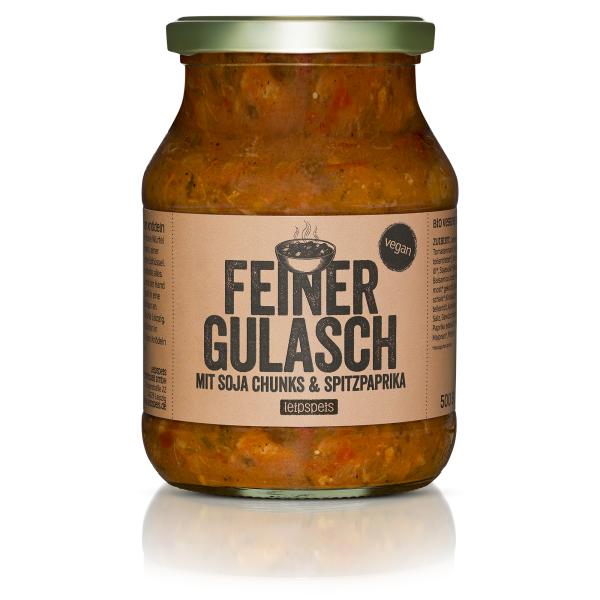 leipspeis Feiner Gulasch Fertiggericht im Glas 500g (Bio & Vegan)