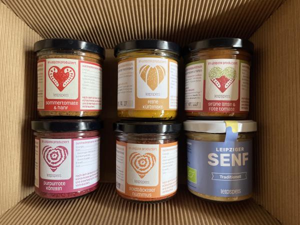 Die Große Brotzeit - 5 leipspeis Brotaufstriche und 1 Senf